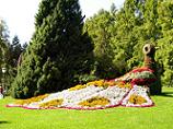 Pfau aus Blumen, Insel Mainau