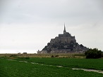 Fotostopp am Mont-Saint-Michel, Frankreich